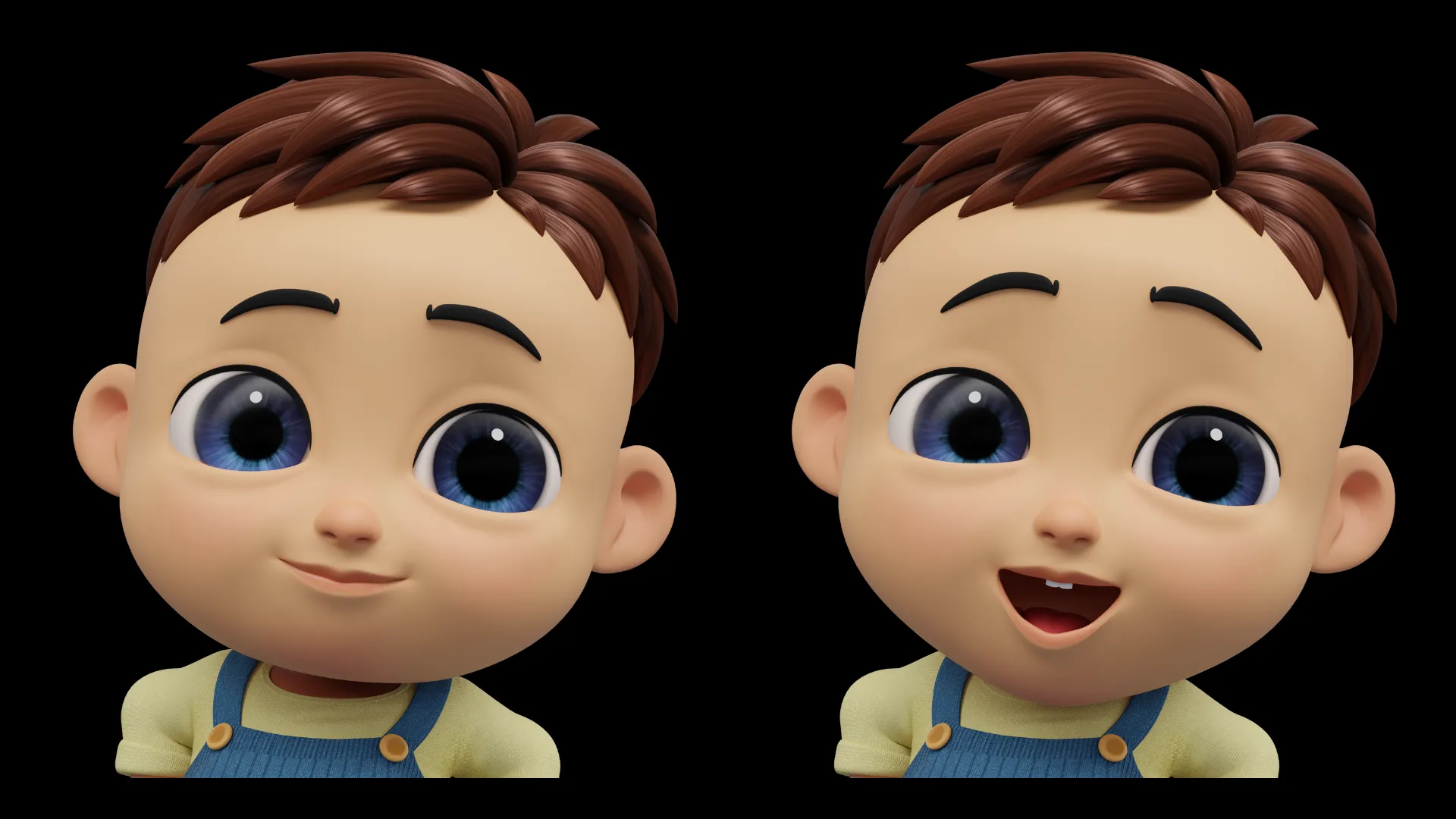 Cartoon baby boy 3D character showcase 4